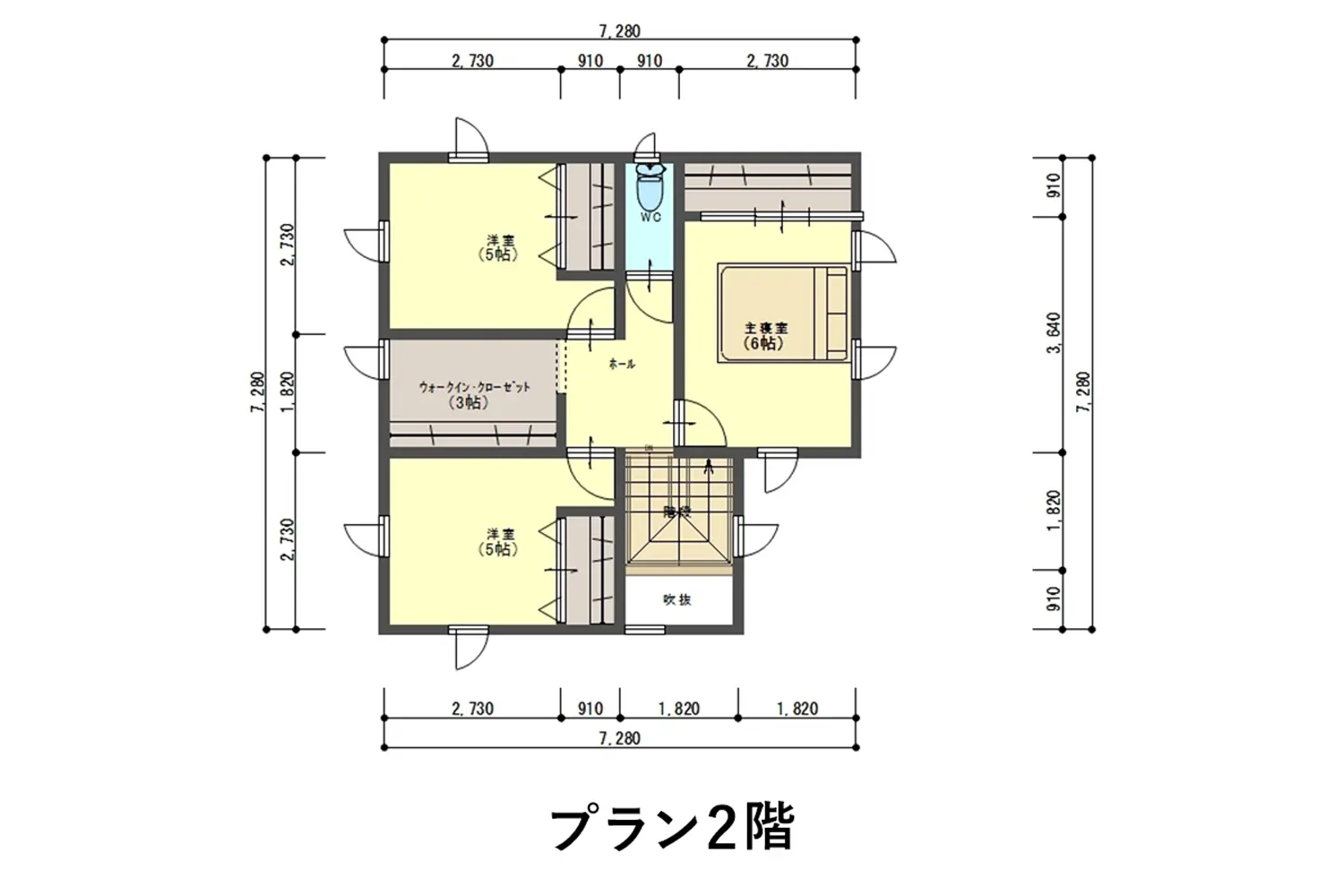 矢巾展示場　プラン2階　間取り図